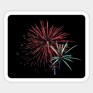 Fireworks explode in dark sky Sticker